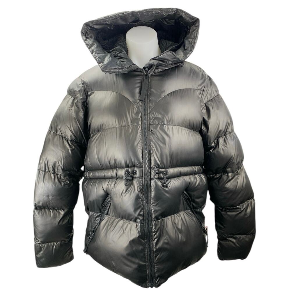 Hunter Women's Black Insulated Full Zip Hooded Winter Puffer Coat Jacket Size S